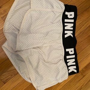 PINK victoria secret white athletic shorts